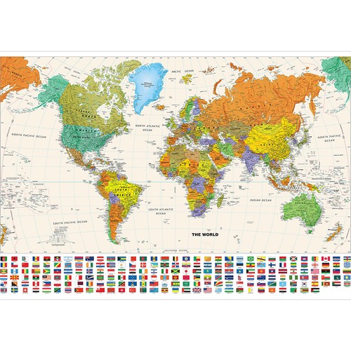 Extra large world map - extra, a0