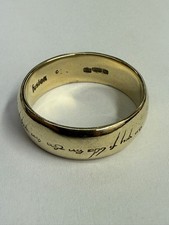 9ct  Yellow Gold Lord Of The Rings Band with Elvish Script