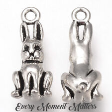 10 x Tibetan Silver RABBIT HARE EASTER BUNNY 3D SOLID 23x9x7mm Charms LOW STOCK