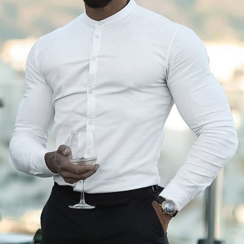 Mens muscle dress shirts slim - dress,
