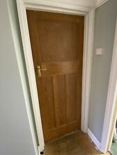 Genuine Edwardian  4 panel  pine door With Original Brass Handle