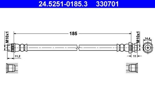 Brake hose ate fits - hose,