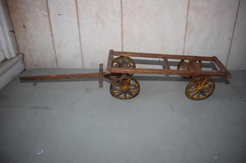 Antique toy wooden cast iron - cast,