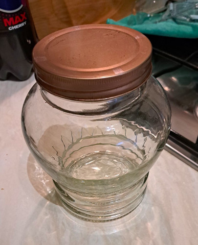 Clear round glass storage jar - clear,