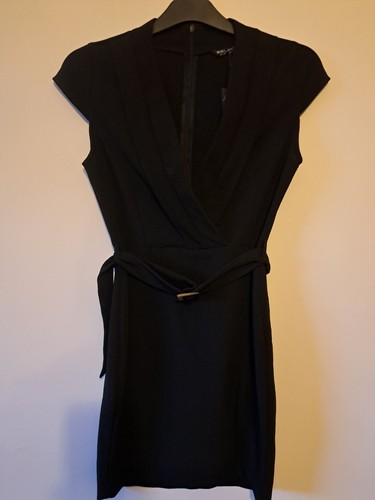 Black belted select dress - belted,
