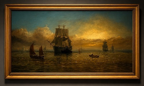 Antique maritime oil painting - maritime,