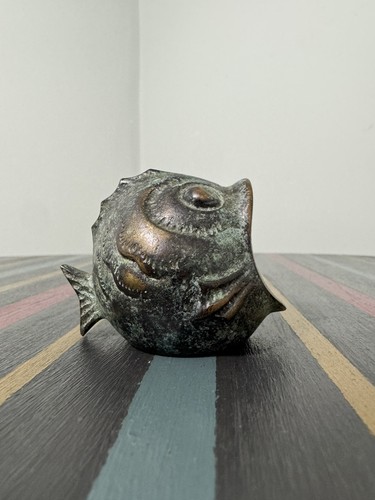 Vintage bronze fish ashtray - vintage,