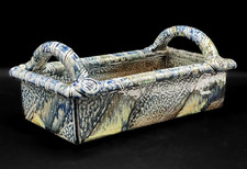 British Studio Pottery Jane Hamlyn MBE Large Twin Handled Rectangle Dish Signed