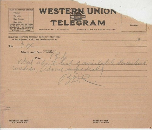 Western union telegram - u.s.,