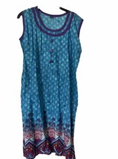 new beautiful Blue Cotton Kurta kurti Indian top dress tunic 42 12