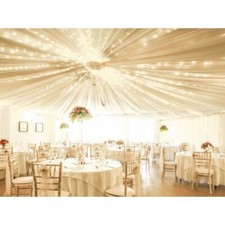 WEDDING CEILING DRAPE KIT 7 PANELS 40FT LONG VOILE PANELS