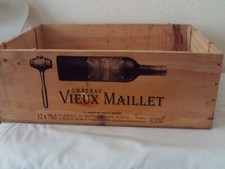 Vintage Retro Rustic Style Vieux Maillet Pomerol Kitchen Storage Box Crate