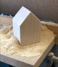 wooden houses in a box, set of