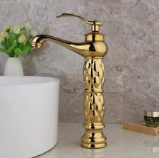Basin Faucet Gold with White