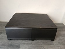 Vintage VHS Storage Case with 2 Drawers Holds 24 Videos Black Ash Wood VGC Retro