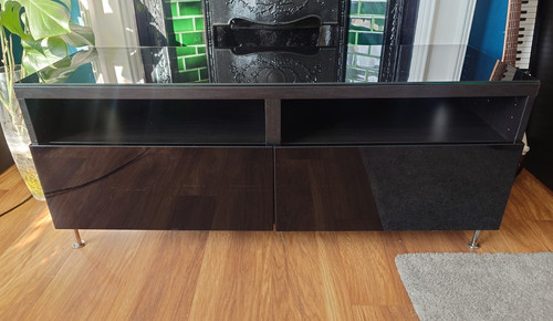 Ikea besta black gloss - gloss, glass