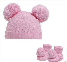 Baby Pom Pom Hat and Booties