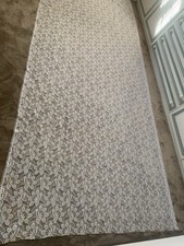 White Net Curtain Flower Pattern  3.7M wide x 1.5M Drop,an Unused Cut Length