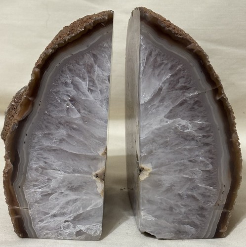 Agate geode bookends - agate,