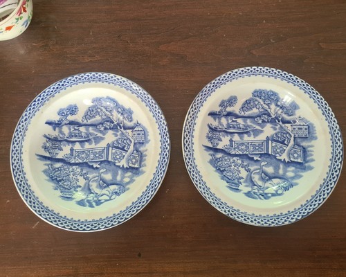 Antique pair english blue - pair,