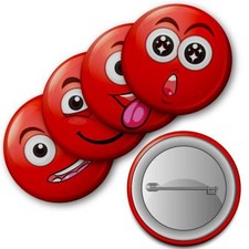 Red Clown Nose Button Badges