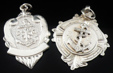 Boys Brigade, Scottish Sterling Silver Pocket Watch Fob Medal & One Other