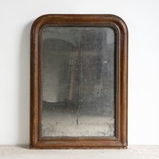 Antique French Napoleon III Arched Gilt Framed Foxed Mirror, 19th Century