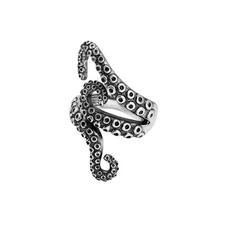 81stgeneration Sterling Silver Ring Wide Octopus Wrap Ocean Inspired Jewellery