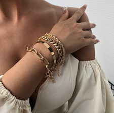 4pcs Bracelet Set Thick Bangle