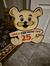Antique 1974 Fairground Sign Have A Fantastic Time 25 P  From Porthcawl S Wales 