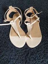 Zara cream sandals size 40 with two strap silver buckle detail