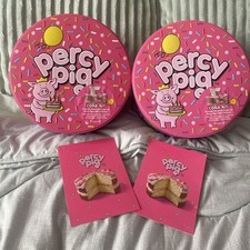 2 x M & S Percy Pig Tin(Empty) Vintage Birthday cake Empty Tin 30th celebration