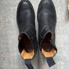 JOSEPH CHEANEY x TOAST BLACK LEATHER CREPE SOLE CHELSEA BOOTS UK SIZE 6. Fit 7