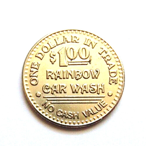 Rainbow car wash token - car,