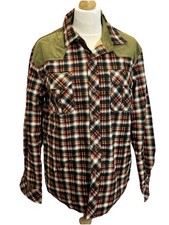 New HD Men’s Fleece Lined  Check  Shirt Jacket Size XL￼