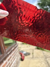 Reclaimed 1930s Red Textured & coloured glass offcuts for Leaded lights mosaic