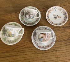 Royal Doulton Bramley Hedge Spring, Summer Winter Cups & Saucers Miniatures VGC