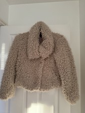 Zara Jacket Sand colour press stud fastening Size M