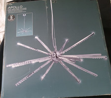 Next Apollo LED Sputnik Fitting Chrome Pleated Pendant Glass Bead Light rrp£190