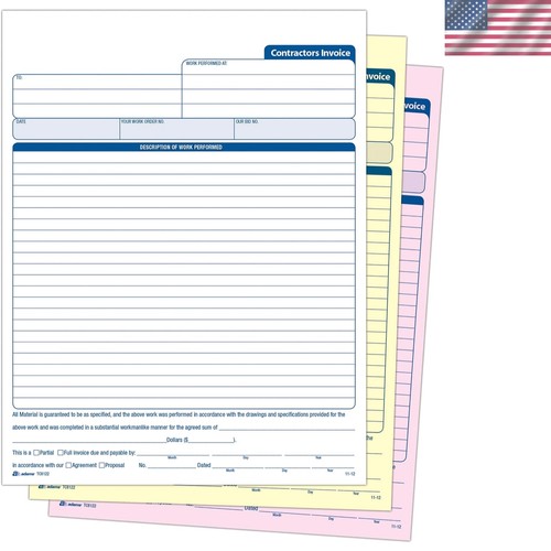 Contractor invoice book with - book,