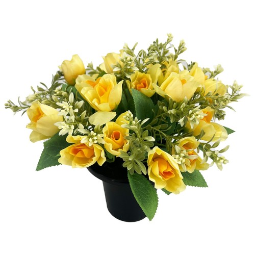 Yellow rose bud artificial - yellow,