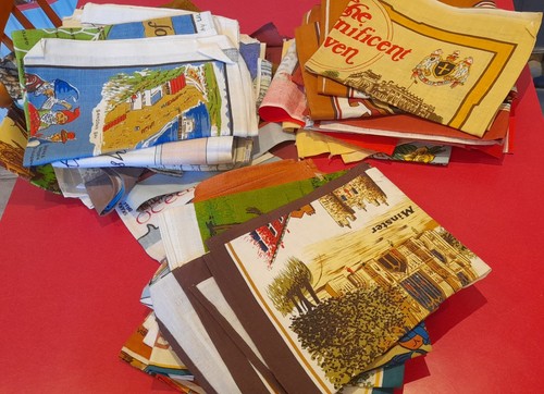 Vintage and new tea towels - tea, x
