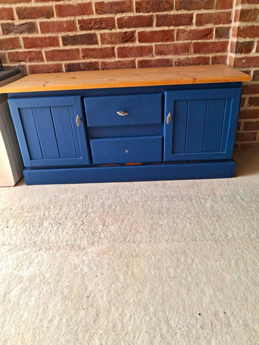 Blue wooden sideboard - wooden,
