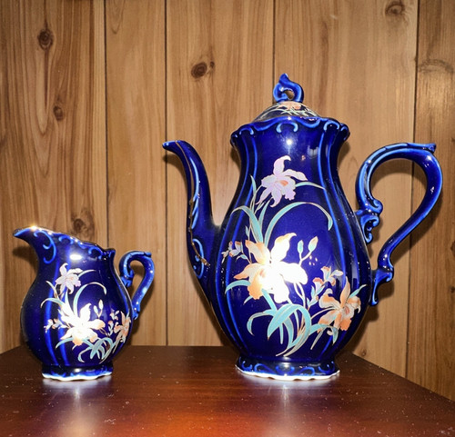 1970s japanese floral blue - 1970s,