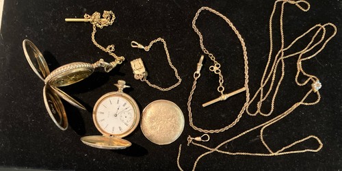 Goldfilled pocket watch lot - goldfilled,