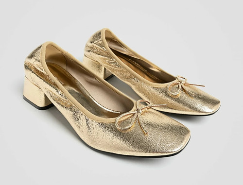Stradivarius gold shoes size - stradivarius,