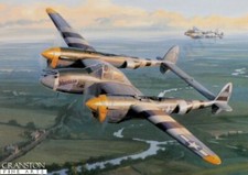 P-38 Lightning aviation art print signed Fighter Ace Welch  by Nicolas Trudgian