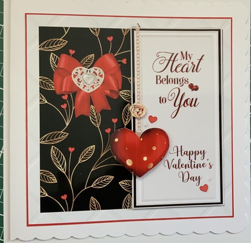 Handcrafted valentines card - 3d,