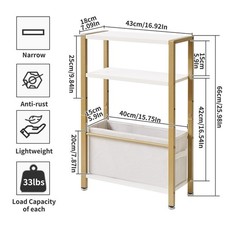 3-Tier Narrow Side Table Slim