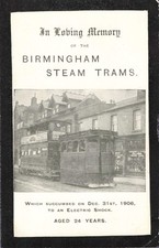 IN LOVING MEMORY BIRMINGHAM STEAM TRAMS POSTCARD (5256/22/W5)